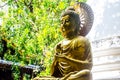 Colombo/Srilanka December 2019: Golden Buddha statue in Gangaramaya Temple in Colombo, Srilanka