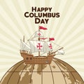 Colombus columbus day card poster Royalty Free Stock Photo