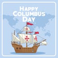 Colombus columbus day card poster Royalty Free Stock Photo