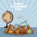 Colombus columbus day card poster Royalty Free Stock Photo