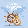 Colombus columbus day card poster Royalty Free Stock Photo