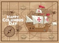 Colombus columbus day card poster Royalty Free Stock Photo