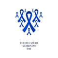 Colon cancer awareness blue ribbon collection set