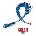 Colon cancer awareness ribbon.