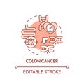 Colon cancer red concept icon