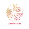 Colon cancer red gradient concept icon