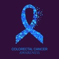 Colon cancer ribbon poster.