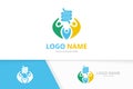 Colon and family logo combination. Unique digestion logotype design template.