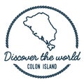 Colon Island Map Outline. Vintage Discover the.