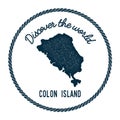 Colon Island map in vintage discover the world.