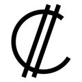 Colon sign currency symbol Costa Rican Salvadoran money CRC icon black color vector illustration image flat style