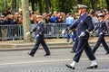 Colonel in Military parade (Defile) during the ceremonial of french national day, Champs Elysee ave Royalty Free Stock Photo