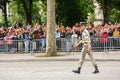 Colonel in Military parade (Defile) during the ceremonial of french national day, Champs Elysee ave Royalty Free Stock Photo