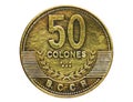 50 Colones Magnetic coin, Bank of Costa Rica. Obverse, issue 2006