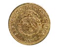 25 Colones Magnetic coin, 1950~Today - Banco Central de Costa Rica serie, Bank of Costa Rica. Reverse, 2007