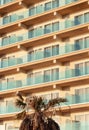 Balcony facade of a tourist establishment on the island of Mallorca