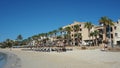 Colonia Sant Jordi, Mallorca, Spain. The beach near the port at early morning time