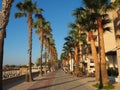 Colonia Sant Jordi, Ses Salines, Mallorca Spain. View at the pedestrian promenade during the summer season