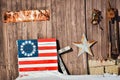 Colonial American Flag Vintage Barn