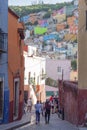 Panoramic of a street in Guanajuato, Mexico