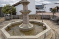 A colonial architecture waterfont miniplaza in middle of colombian town Guatavita