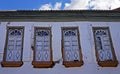 Colonial balconies on facade in historical city of Diamantina Royalty Free Stock Photo