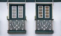 Balconies on facade in Diamantina, Brazil Royalty Free Stock Photo