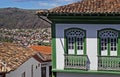 Colonial balconies on facade in historical city of Diamantina Royalty Free Stock Photo