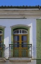 Colonial balcony on facade in Ouro Preto, Brazil Royalty Free Stock Photo