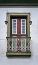 Colonial balcony on facade in historical city of Diamantina, Brazil Royalty Free Stock Photo