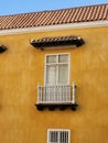 A colonial balcony located in Cartagena, colombia Royalty Free Stock Photo