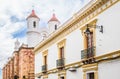 Colonial buildings in the streets of Sucre, Bolivia Royalty Free Stock Photo