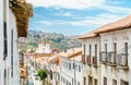 Colonial buildings in the streets of Sucre, Bolivia Royalty Free Stock Photo