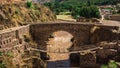 The colonial Checacupe bridge is located on the Ausangate or Pitumayu river Cusco Peru Royalty Free Stock Photo