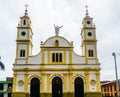 View on colonial church Nuestra Senora del Carmen in Salento, Colombia