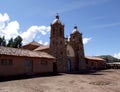 Colonial Church in San Pedro village near Raqchi ruins Royalty Free Stock Photo