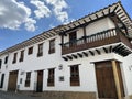 Colonial Elegance: Balconies and Old Homes in Villa de Leyva, Colombia Royalty Free Stock Photo