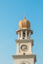 Colonial era architecture on a clock tower in Georgetown, Pulau Penang, Malaysia Royalty Free Stock Photo