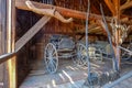 Colonial Era carriage wagon and sled storage barn of wood