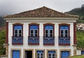 Colonial facade in historical city of Ouro Preto Royalty Free Stock Photo