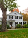 Colonial home in Connecticut with fall colors