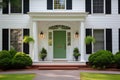 colonial house with central front door and sidelights