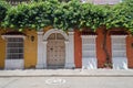 Classic colorful facade of the streets of Cartagena. Colombia. Royalty Free Stock Photo