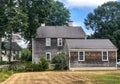 Colonial house with weathered wood cedar shake shingles Royalty Free Stock Photo