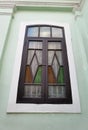 Colonial Macau Tung Sin Tong Charitable Society Macao Art Deco Architecture Color Pattern Glass Window Geometry Basic Shapes