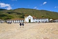 Colonial main square Villa de Leyva, Colombia Royalty Free Stock Photo