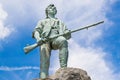 Colonial minuteman statue in Massachusetts