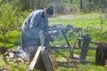 Colonial Pemaquid reenactment in new harbor Maine