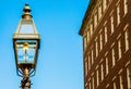 Colonial street lamp at dusk in Boston Royalty Free Stock Photo