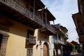 Colonial style balconies in Cartagena Royalty Free Stock Photo